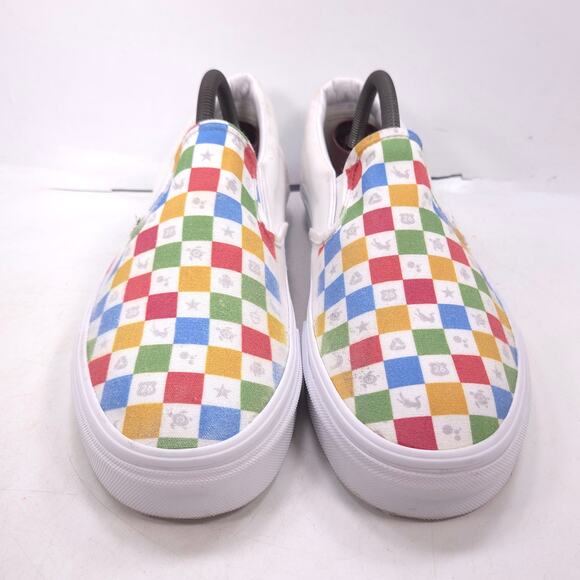 Vans Off The Wall Slip On Athletic Sneaker Shoe Mens Size 10 500714 Multi White - Picture 2 of 9